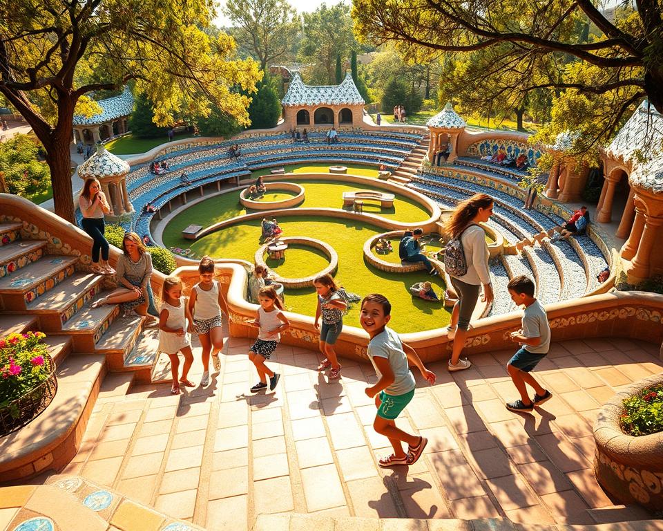 Park Güell mit Kindern Familienausflug Park Güell mit Kindern Familienausflug